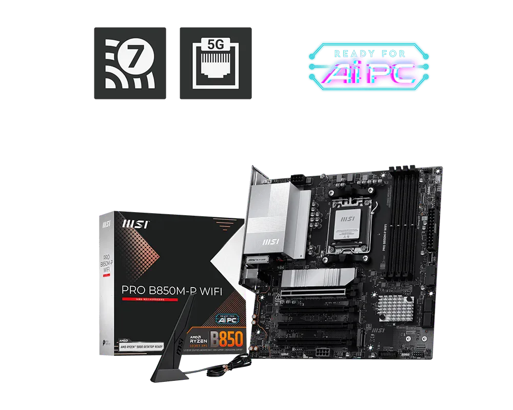 PLACA MADRE MSI PRO B850M-P WIFI AM5 AMD