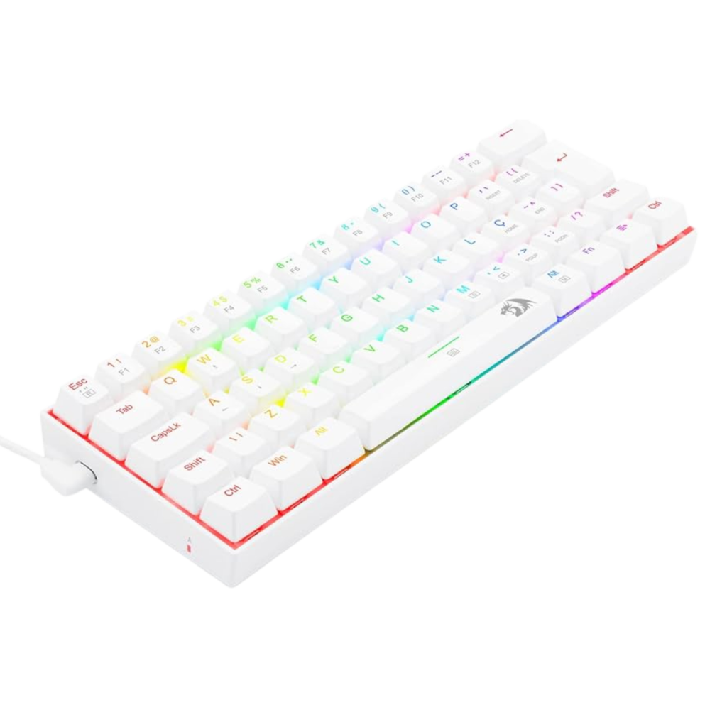 Teclado REDRAGON DRAGONBORN RGB WHITE K630 | Blue Switch, Inglés, Single Mode (USB)
