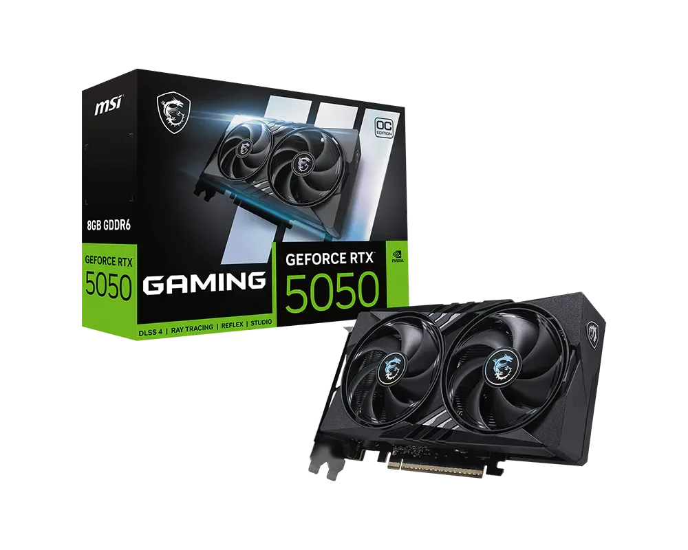 Tarjeta Gráfica MSI RTX 5050 GAMING OC 8GB | GDDR6, 2 FANS