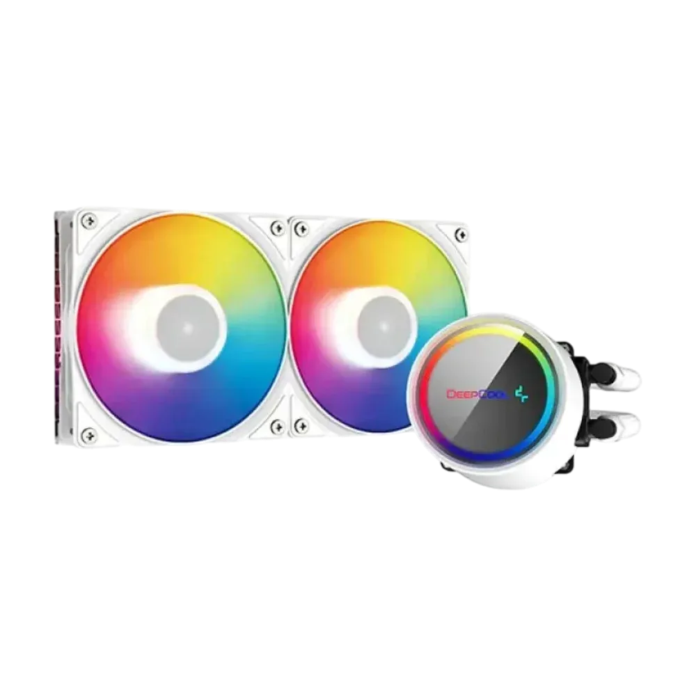 Ref. Líquida DEEPCOOL GAMMAXX L240 ARGB WHITE | 2 FANS, 2.42mmAq