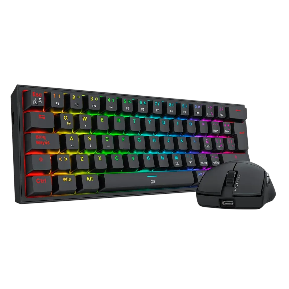 Combo REDRAGON S143 (Teclado FIZZ + Mouse K1NG) | Single Mode (USB)
