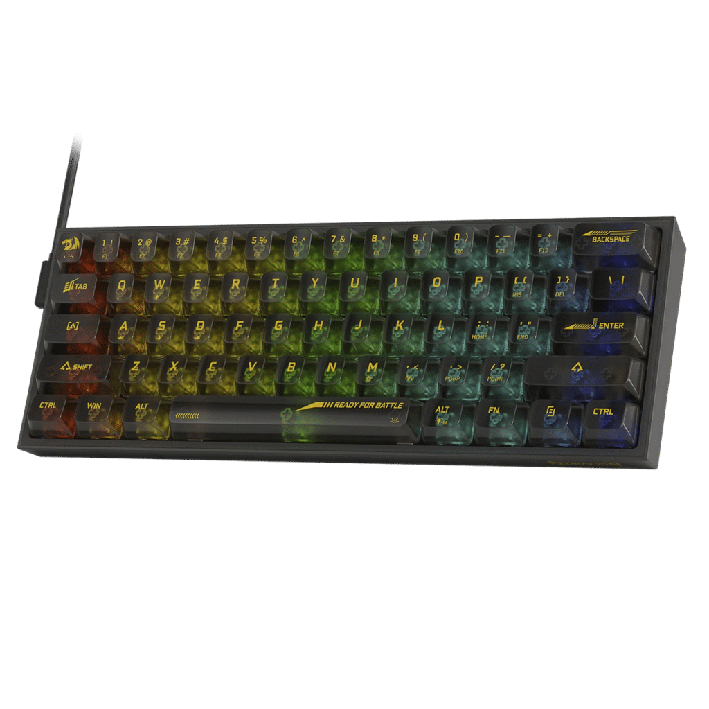 Teclado REDRAGON FIZZ RGB  K617 | Crystal Switch, Inglés, Single Mode (USB)