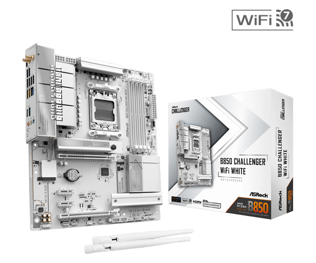 Placa Base ASROCK B850M CHALLENGER WIFI WHITE | M-ATX, AM5, DDR5