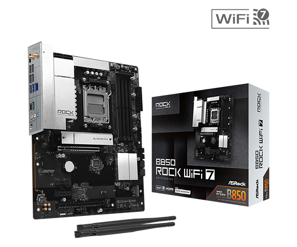 TARJETA MADRE ASROCK B850 ROCK WIFI 7 | ATX, AM5, DDR5