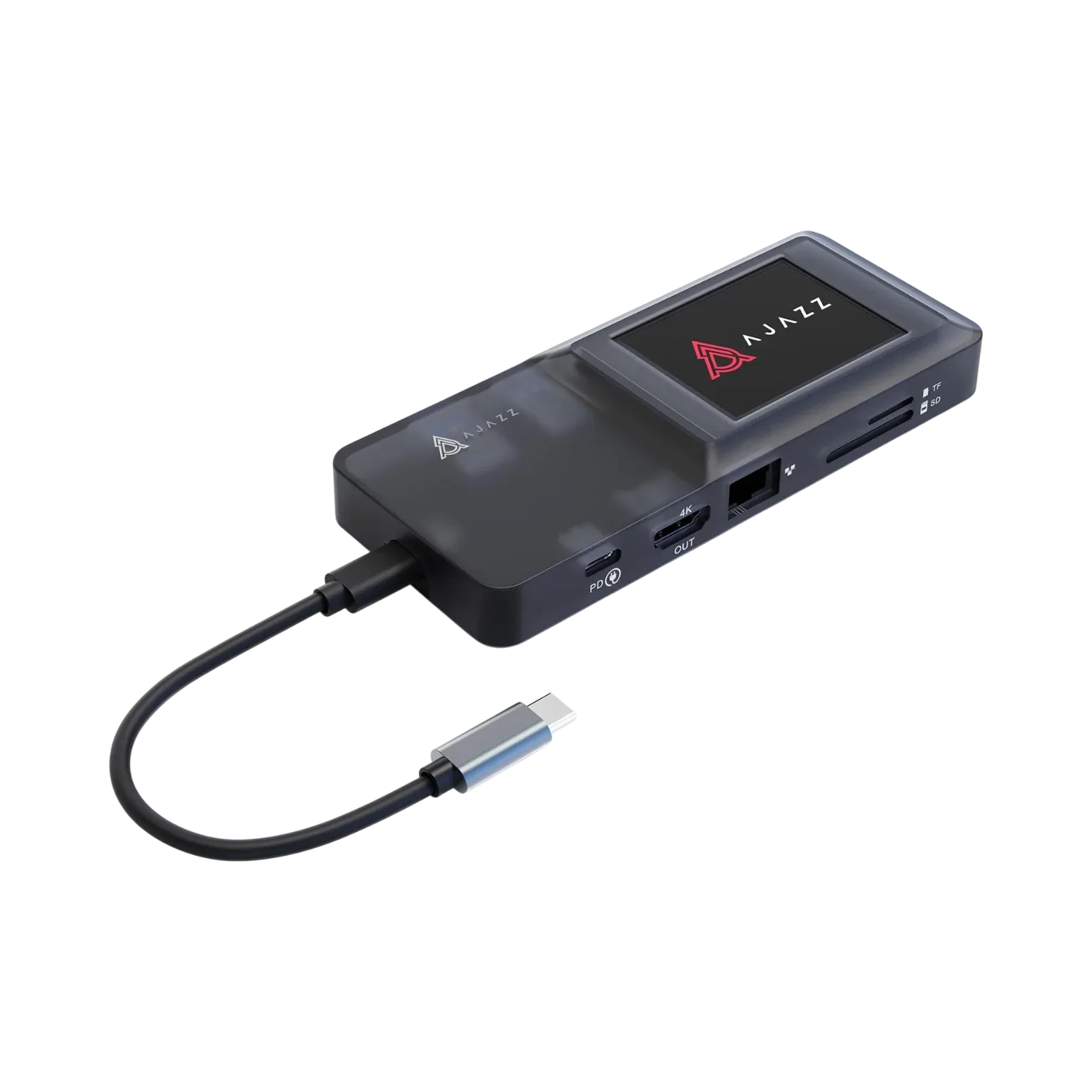 HUB USB AJAZZ AKP01E negro con carga rápida PD 100W y proyección 4K