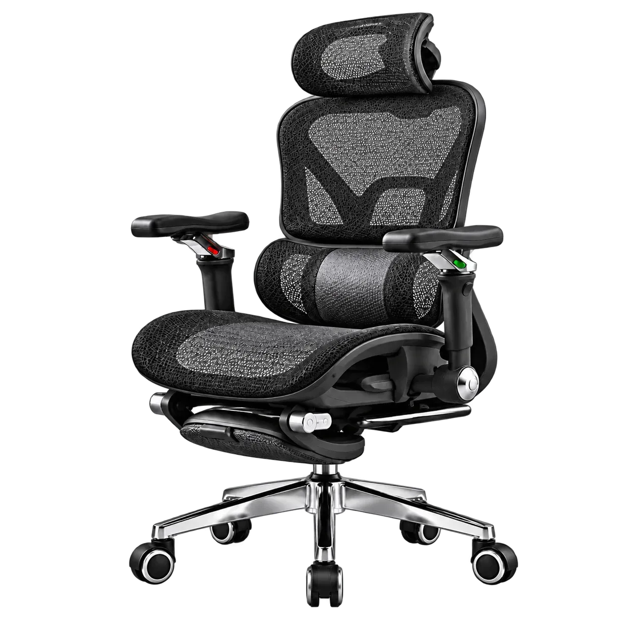 Silla Cx Ergonomic PRO 4D BLACK / Reposabrazos 6D / Reposapiés