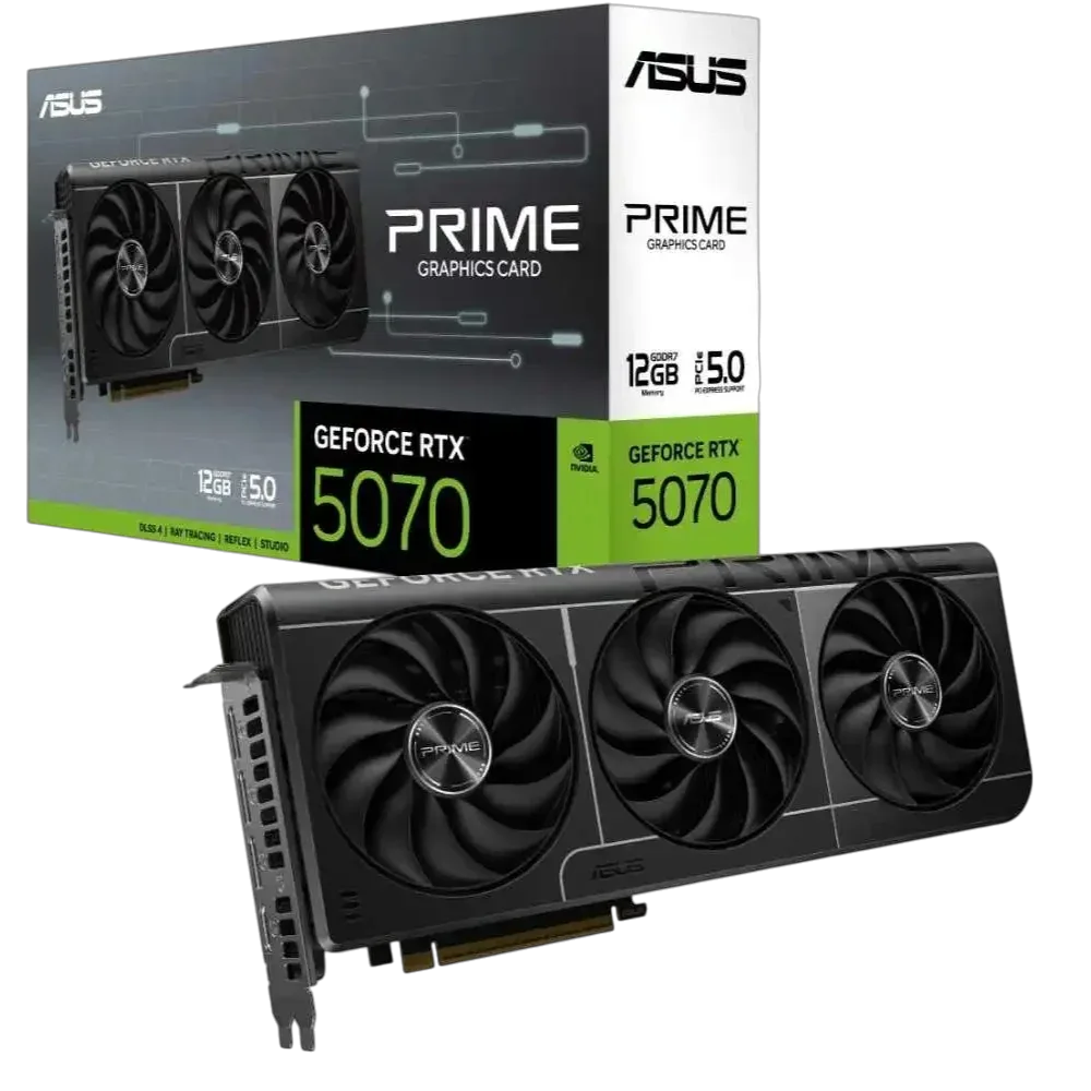 Tarjeta Gráfica ASUS PRIME RTX 5070 12GB | GDDR7, 3 FANS, 304mm