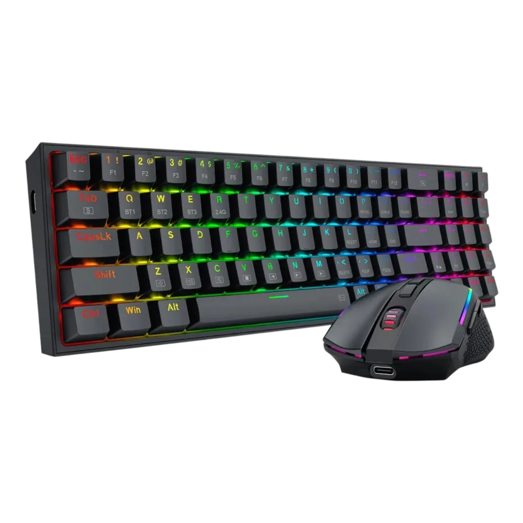 Combo REDRAGON S136 (Teclado POLLUX + Mouse TRIDENT) | Tri-Mode (USB/2.4G/BT)