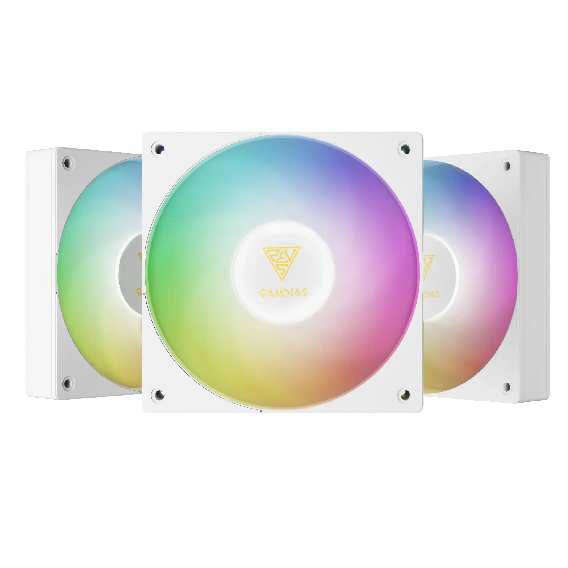Kit de Ventiladores Gamdias Notus M-1 White | 3 Fans ARGB Reverse , No Reverse