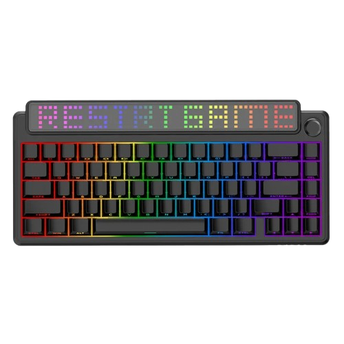 Teclado mecánico AJAZZ Pixel68 Dual 8K con pantalla Pixel RGB negro