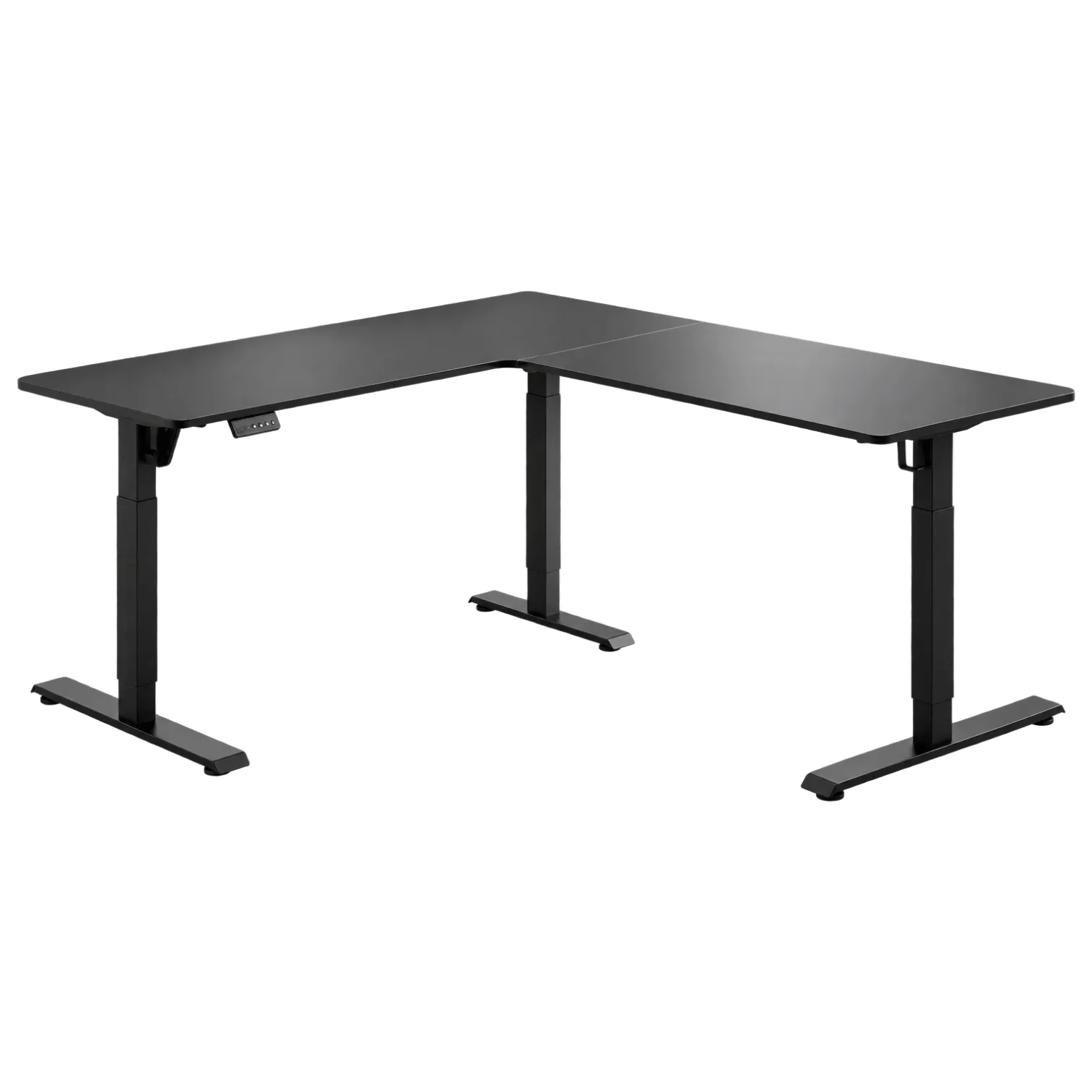 Escritorio CX en L BLACK 160×140×60 cm electrico DUAL de 2 etapas 80kg
