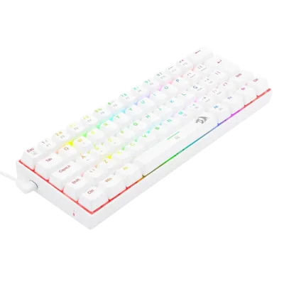 Teclado REDRAGON DRAGONBORN RGB WHITE K630 | Blue Switch, Inglés, Single Mode (USB)