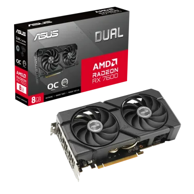 Tarjeta Gráfica ASUS DUAL RX 7600 EVO OC EDITION 8GB | GDDR6, 2 FANS