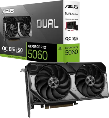 Tarjeta Gráfica ASUS DUAL RTX 5060 OC EDITION 8GB | GDDR7, 2 FANS