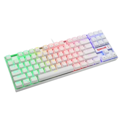 Teclado REDRAGON KUMARA RGB WHITE K552 | Blue Switch, Inglés, Single Mode (USB)