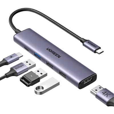 UGREEN Adaptador multipuerto USB C 5 en 1 Revodok 105 4K HDMI