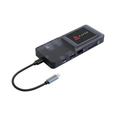 HUB USB AJAZZ AKP01E negro con carga rápida PD 100W y proyección 4K