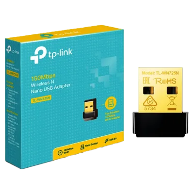 Receptor WiFi TP-LINK TL-WN725N V3.0 | USB, Single Band (2.4G)
