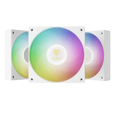 Kit de Ventiladores Gamdias Notus M-1 White | 3 Fans ARGB Reverse , No Reverse