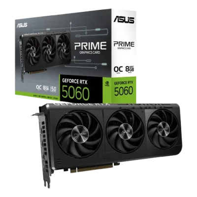 Tarjeta Gráfica ASUS PRIME RTX 5060 8GB | GDDR7, 3 FANS, 269mm