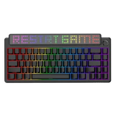 Teclado mecánico AJAZZ Pixel68 Dual 8K con pantalla Pixel RGB negro