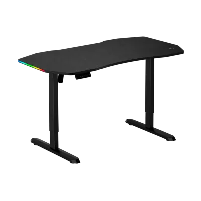 Escritorio CX ergonomico TABLA CURVADA BLACK | RGB 140x70cm electrico 80KG 1 SOLO MOTOR