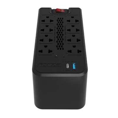Estabilizador FORZA FVR-1222USB | 1200VA, 8x Tomas + 1x USB-A + 1x USB-C