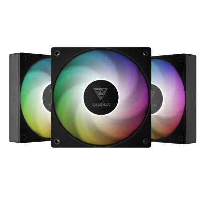 Kit de ventiladores Gamdias Notus M-1 Black | 3 Fans ARGB Reverse , No Reverse
