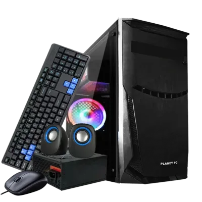Combo PLANET PC PLC-049 (Gabinete + Fuente + Teclado + Mouse + Alfombrilla + Parlantes) | ATX, 2 FANS, 800W