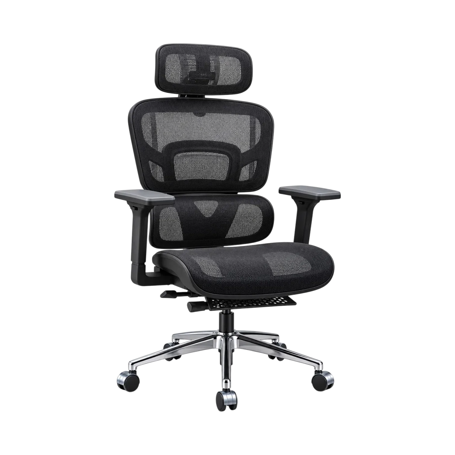 Silla CX Ergonómica 3D BLACK / Reposabrazos 3D / Reposapiés / Malla