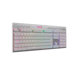 Teclado REDRAGON HORUS WIRELESS FULL SIZE WHITE K618 | Red Switch, Español