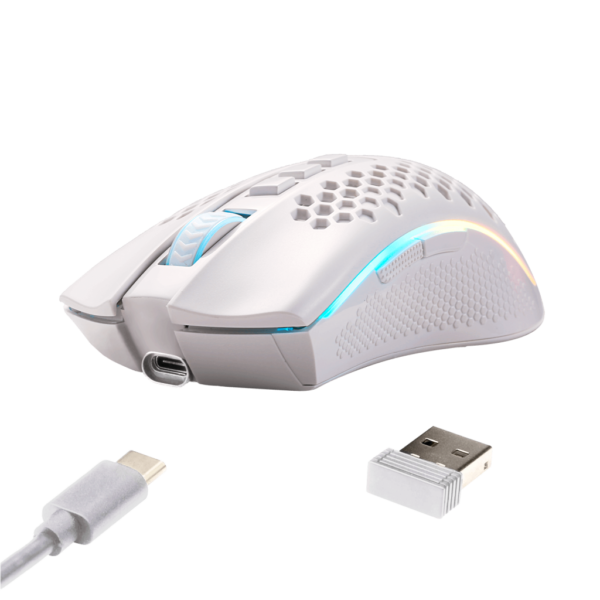 Mouse REDRAGON STORM PRO WHITE M808W-KS (Cableado/Inalámbrico 2.4G)