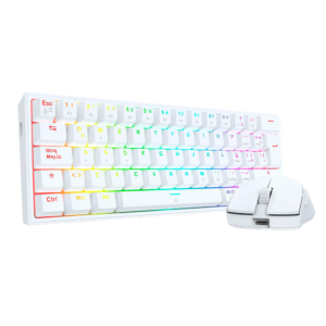 Combo REDRAGON S143 WHITE | Mecánico, Cableado