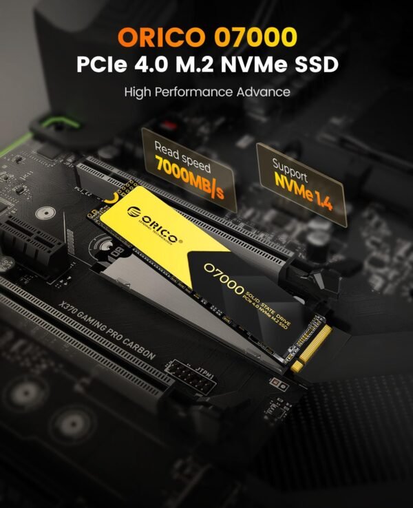DISCO SOLIDO M.2 ORICO SSD NVMe PCIe 4.0 de 2TB hasta 7000 MB/s
