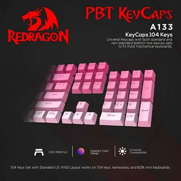 Keycaps REDRAGON A133 V1 PBT GRADIENT PINK