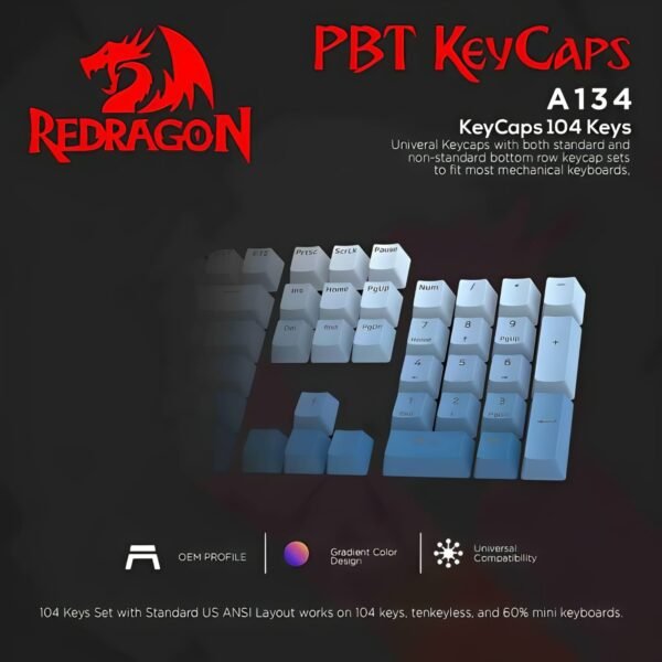 Keycaps REDRAGON OMBRE KEYCAP A134 PBT GRADIENT BLUE