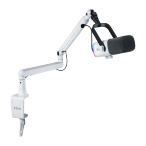 Micrófono FIFINE AMPLIGAME TAM8 WHITE | Con Brazo, Cardioide, Dual Mode (USB/XLR)