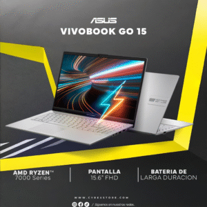 Laptop ASUS VIVOBOOK GO 15 (E1504FA-NJ365W) | Verde Grisáceo, c/Mouse y Mochila