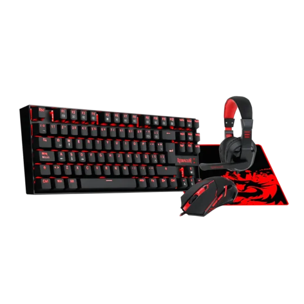 Combo REDRAGON Gaming Essentials K552-BB-2-SP | TECLADO, MOUSE, AURICULARES Y MOUSEPAD (Wired)