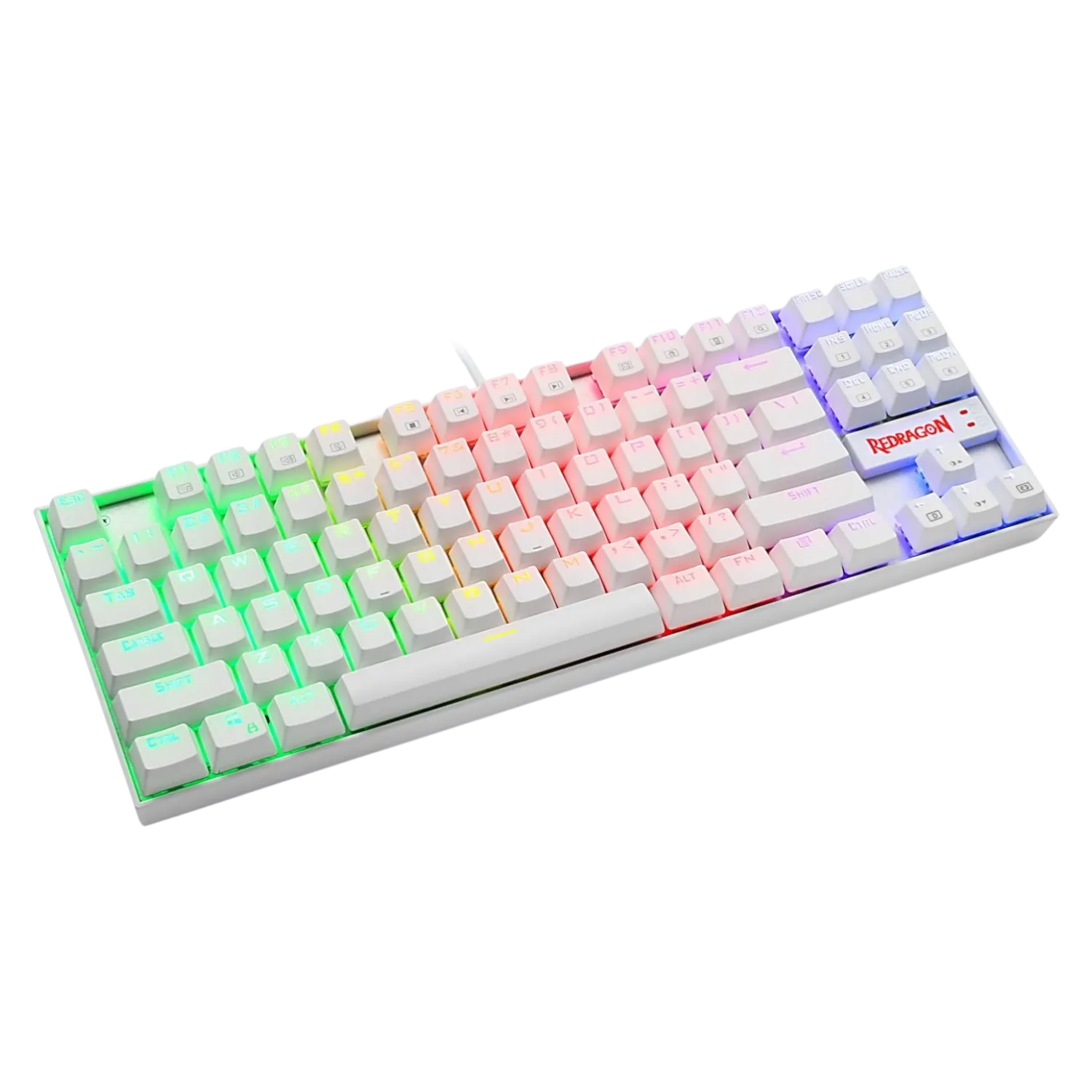 Teclado REDRAGON KUMARA WHITE RGB K552 | Blue Switch, Inglés