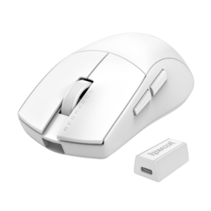 Mouse REDRAGON K1NG 4K PRO WHITE | Conexiones: USB-A + BT + 2.4G