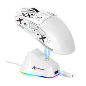 Mouse ATTACK SHARK X11 WHITE W/TAPE | Tri-Mode (USB/2.4G/BT)