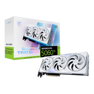 Tarjeta Gráfica MSI RTX 5060 TI GAMING TRIO OC WHITE 8GB | GDDR7, 3 FANS, 300mm