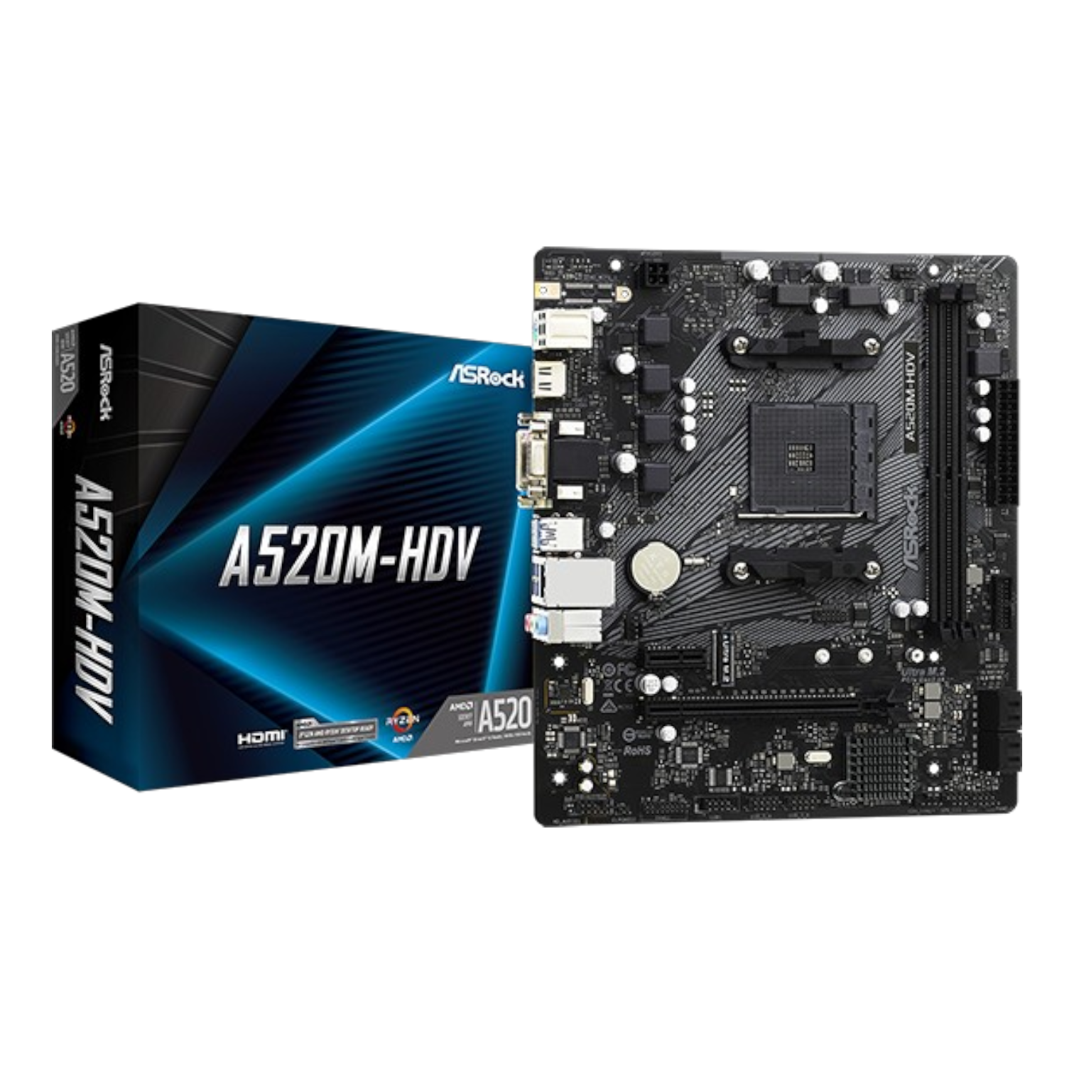 Placa Base ASROCK A520M-HDV | M-ATX, AM4, DDR4