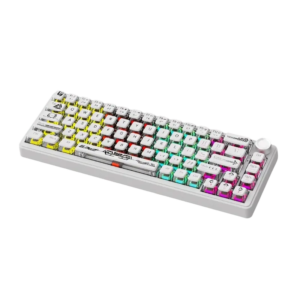 Teclado AJAZZ X NACODEX AK690 TRANSPARENT WHITE | Maillard Switch MC, Inglés, Single Mode (USB)