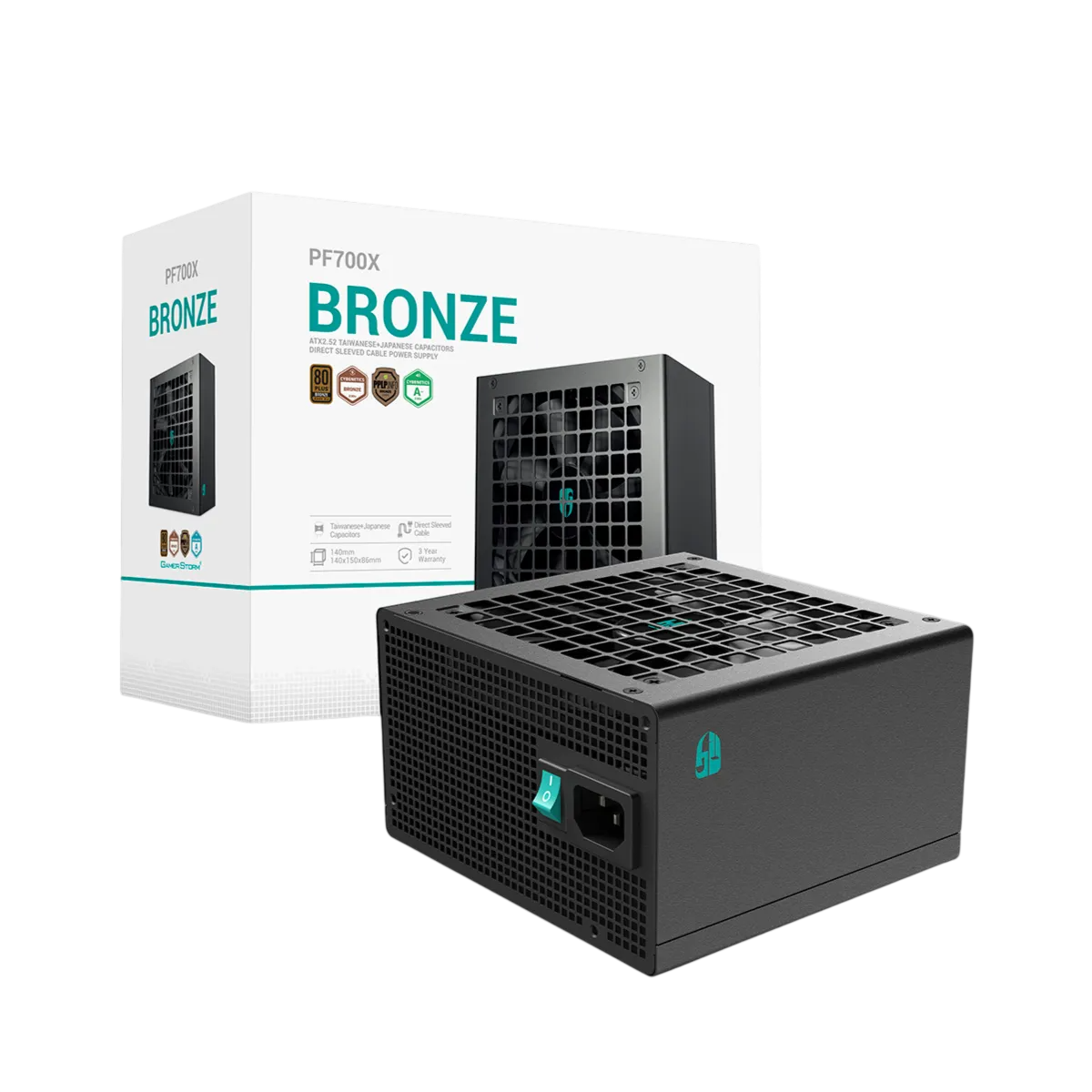 Fuente Real GAMER STORM PF700X | 700W, 80+BRONZE, CYBENETICS BRONZE, ATX 2.52