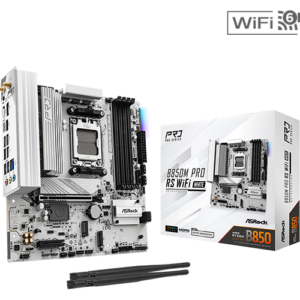 TARJETA MADRE ASROCK B850M PRO RS WIFI WHITE | M-ATX, AM5, DDR5