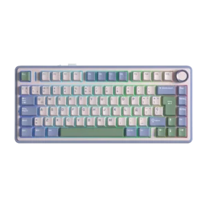 Teclado AULA F75 ESP White/Green/Purple | Reaper Switch, Trimode (2.4G + BT+ USB)
