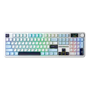 Teclado AULA F108 PRO White/Blue/Purple | Reaper Switch, Trimode (2.4G + BT+ USB)