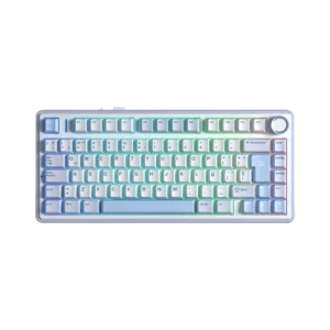 Teclado AULA F75 ESP White/Blue/Purple | Reaper Switch, Trimode (2.4G + BT+ USB)
